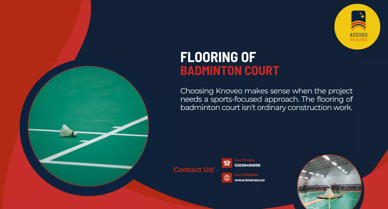 Flooring of Badminton Court by Knoveo | Sports Flooring Experts