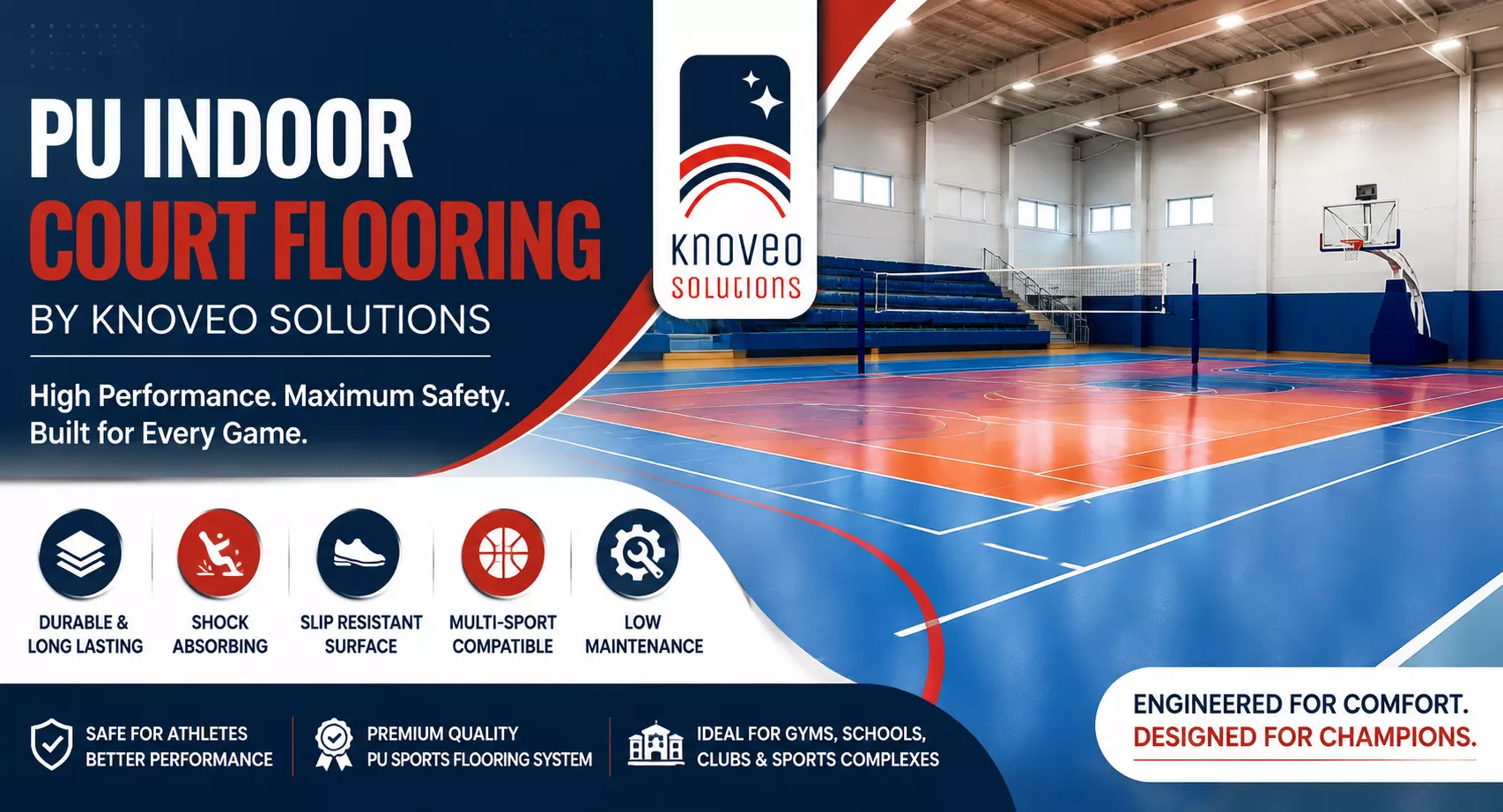 PU Indoor Court Flooring | Knoveo Solutions